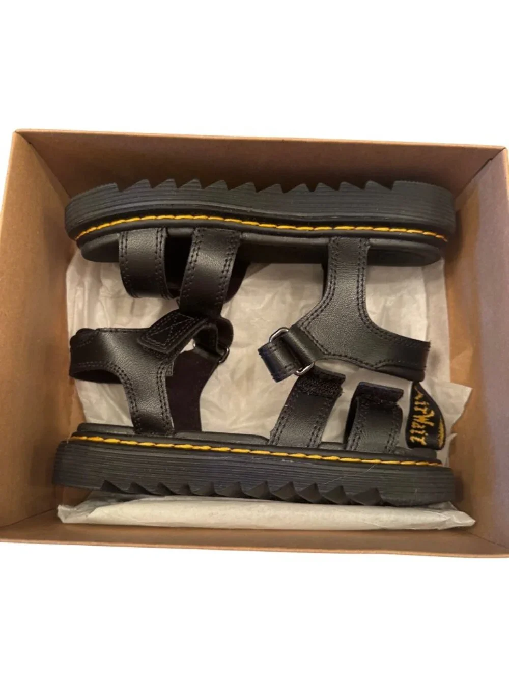 Dr Martens Klaire ReWair Size 13 Youth Soft Wair Black NWB Adjustable